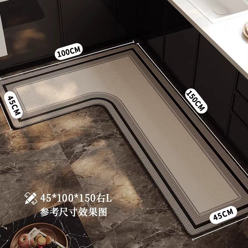 厨房地垫防水防油可擦免洗耐脏防滑专用脚垫子7字型L转角吸水地毯,居家布艺,厨房地垫,淘宝优惠券,粉丝福利购,淘宝优惠卷