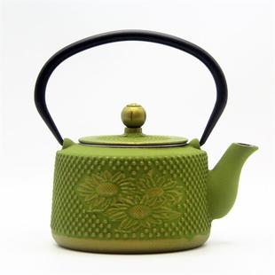手工烧水泡茶铸铁壶过滤网生铁茶壶家用摆件茶具 颗粒葵花铁壶欧式