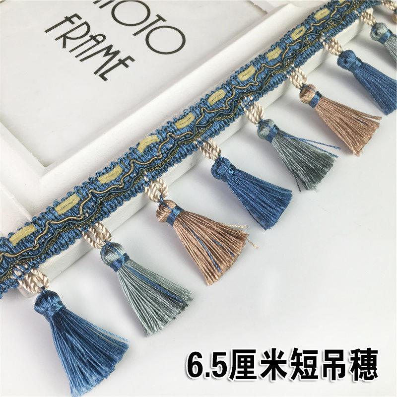 新款6.5厘米三色小吊穗欧式窗帘窗幔装饰吊坠花边布艺辅料饰品