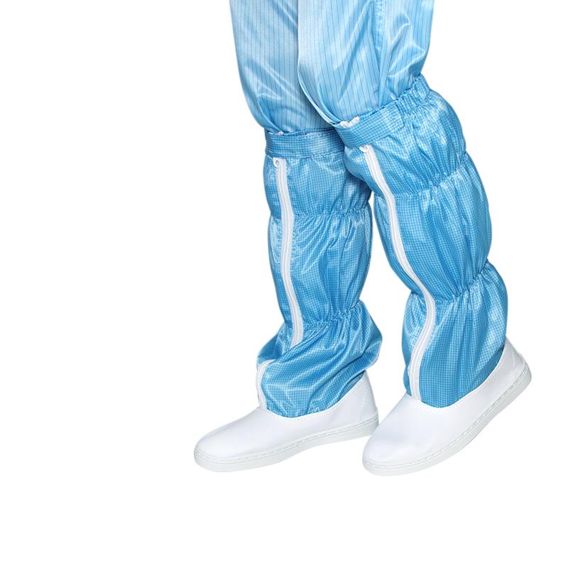 蓝色无尘鞋0.25网格长筒防静电靴加厚防滑耐磨耐用车间专用防尘鞋