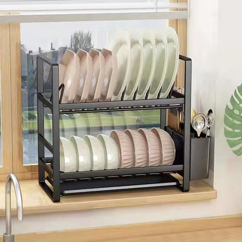 不锈钢窄款水槽碗架厨房置物架台面放碗筷碗盘碗盘柜碗碟收纳沥水