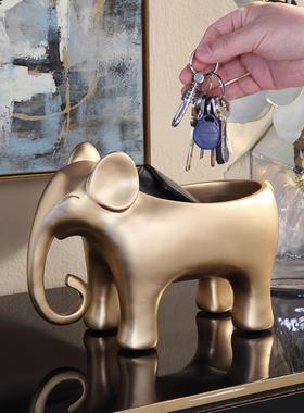 入户放钥匙收纳摆件现代轻奢家居进门鞋柜客厅玄关桌面大象装饰品