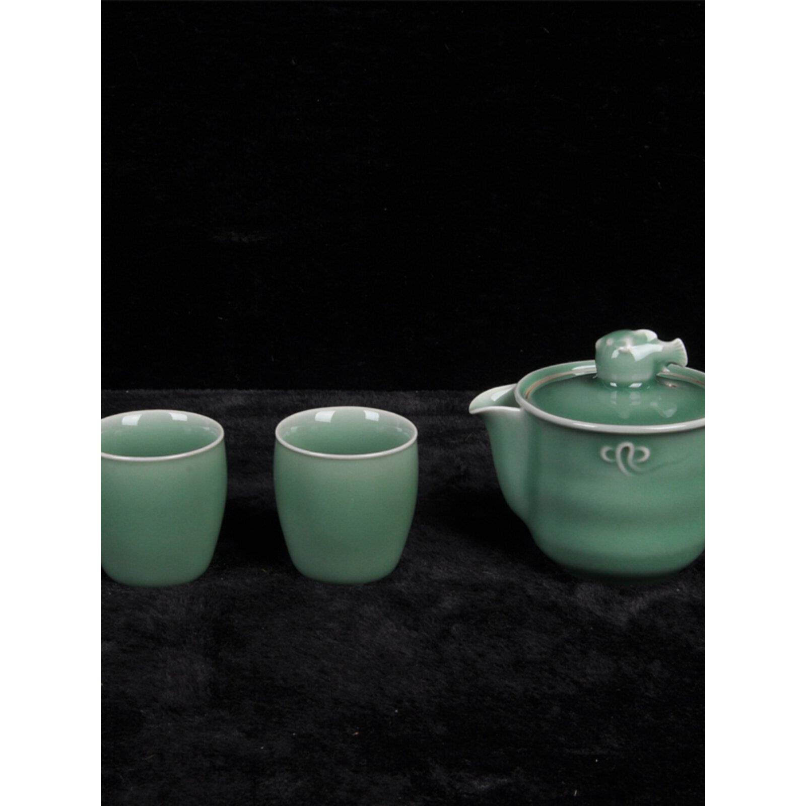 云上青瓷旅行户外功夫茶具套装家用便携式包泡茶杯壶轻奢高档陶瓷