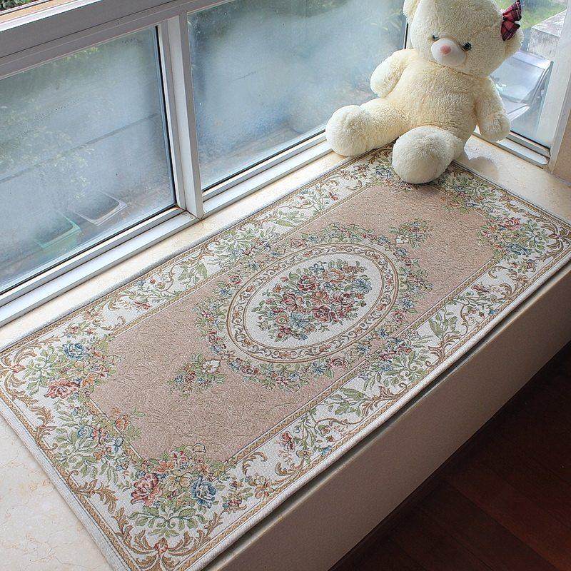 长条形欧美乡村田园客厅欧式地毯地垫门垫卧室床边毯脚垫可机洗,居家布艺,地毯,淘宝优惠券,粉丝福利购,淘宝优惠卷