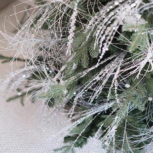 新年插枝装饰闪粉耶诞亮片龙柳树枝耶诞烟火插枝设计款耶诞树挂件