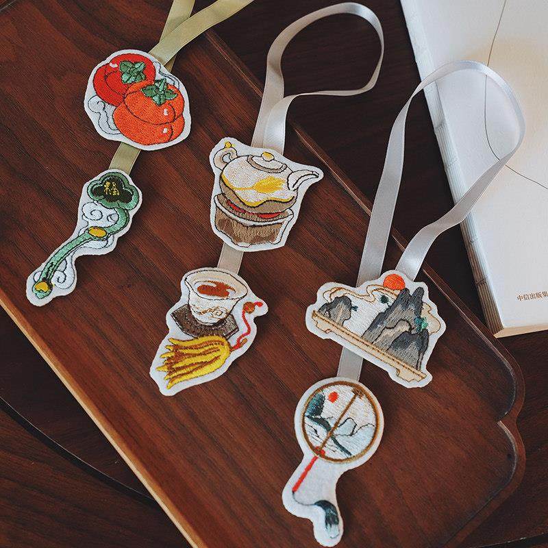 古风书签贴教师节礼品古典中国风创意文创送老师手工刺绣礼盒文房,文具电教/文化用品/商务用品,书签,淘宝优惠券,粉丝福利购,淘宝优惠卷