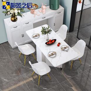 现代极简餐厅板岩折叠桌餐具柜集成壁挂式家庭多功能储物柜定制8g