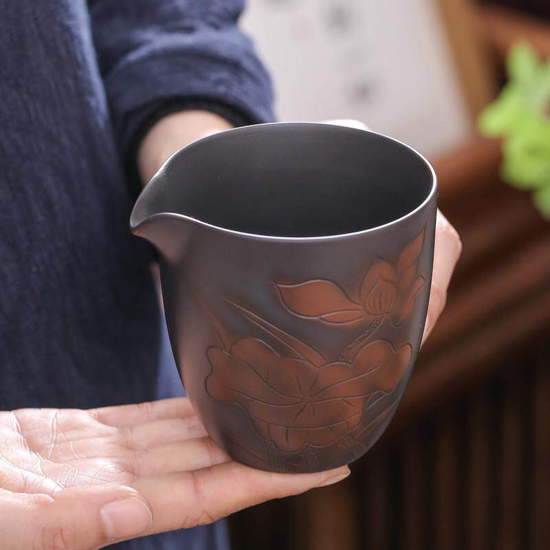 覆古中式紫陶公道杯春手工功夫坭兴陶瓷大分茶器紫砂茶海茶具匀杯