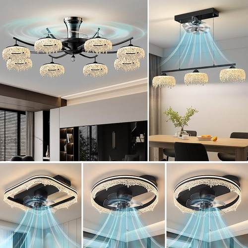 风扇灯吊扇灯隐形客厅灯轻奢高级感意式极简2025新款客厅主灯吊灯