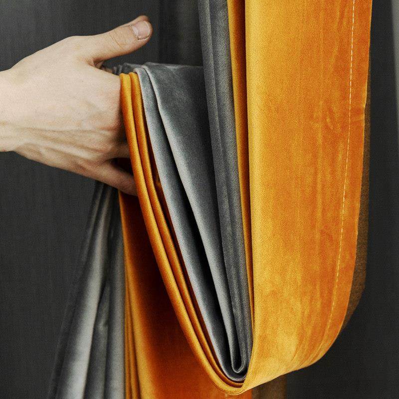 纯色遮光窗帘布卧室客厅北欧简约飘窗丝绒布拼色高档大气高温定型,居家布艺,定制窗帘,淘宝优惠券,粉丝福利购,淘宝优惠卷