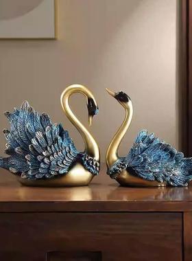 现代轻奢天鹅摆件家居饰品客厅电视柜工艺礼品摆饰摆设玄关酒柜装