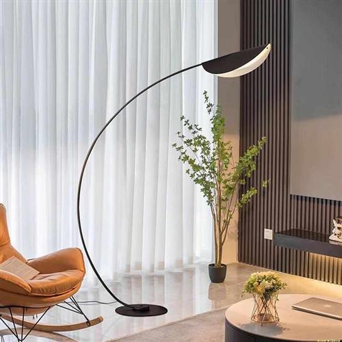 现代简约荷叶钓鱼灯落地灯高端客厅沙发旁边氛围卧室床头立式台灯