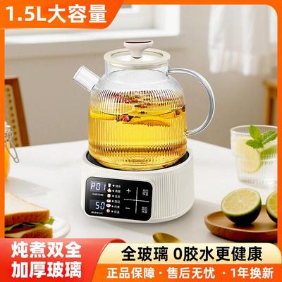 英国艾纳迪养生壶多功能小型办公室煮花茶壶全玻璃炖煮一体烧水壶