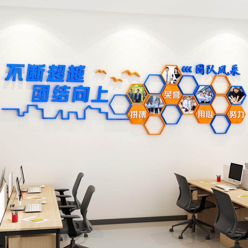员工风采荣誉展示墙贴励志宣传企业文化墙办公室照片背景墙面装饰