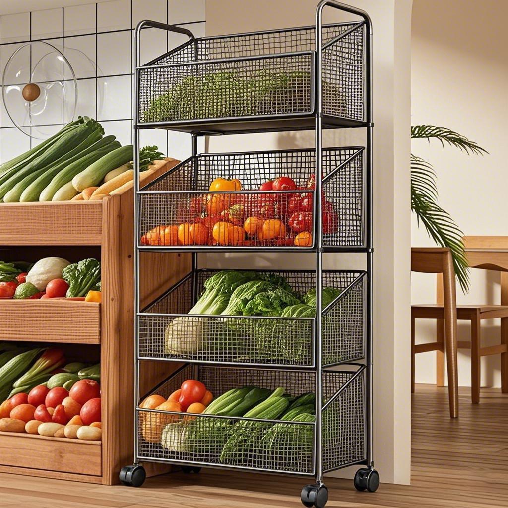 厨房置物架落地多层菜篮子置物架家用移动小推车果蔬菜储物收纳架