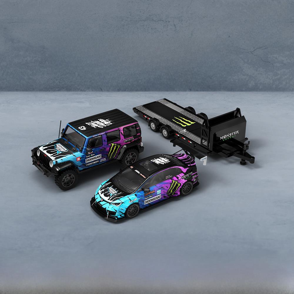 TM1:64 速霸a80z 思域 黑鬼爪集装箱 彷真合金汽车模型 收藏摆件