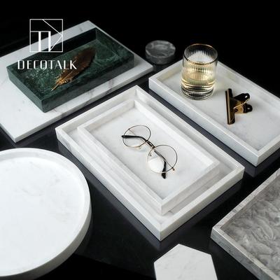 DecoTalk北欧大理石收纳盘化妆室洗手台托 托盘样板间客饭厅装饰