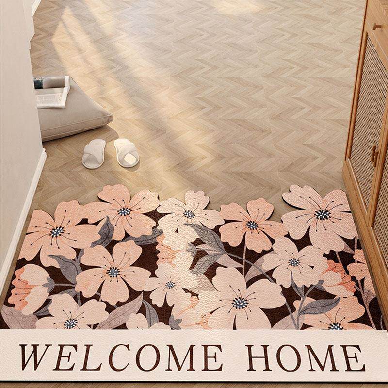 皮革入户门地垫pvc防滑脚垫可擦免洗进门口家用可剪裁地毯玄关垫