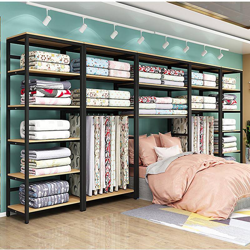 家纺店床上用品四件套被芯架布料枕头架子窗帘多层货架