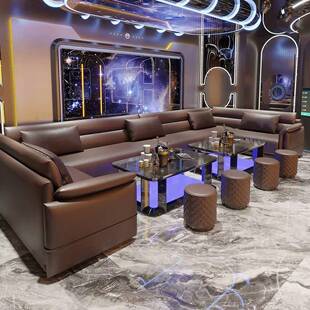 轻奢会所ktv沙发茶几组合卡拉ok歌厅酒吧清吧舞厅包厢U型L型卡座