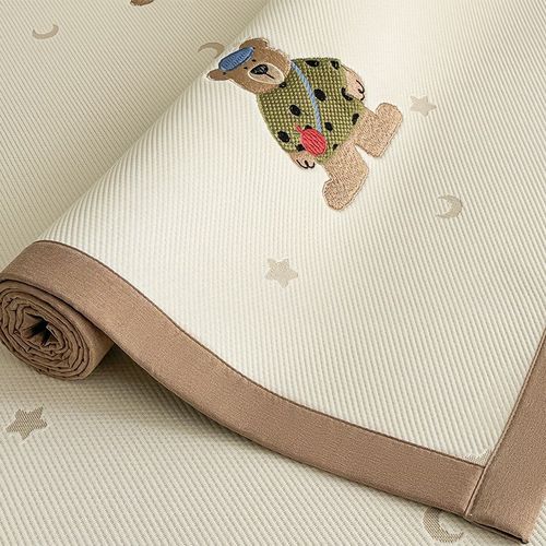 华夫格冰豆豆凉席床垫三件套儿童单人冰丝席夏天空调席绑带款席子