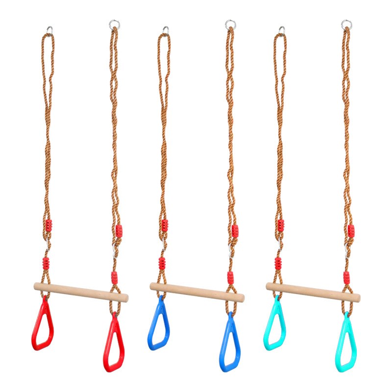 布大啦儿童单杠吊环室内户外手握引体向上健身锻炼儿童可调节拉环