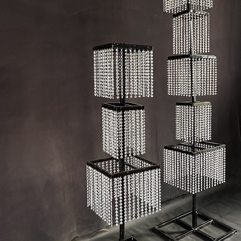 新款婚庆铁艺道具昭华水晶路引韩式婚礼装饰婚礼堂摆件交接区支架