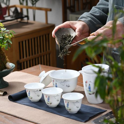 便携式茶具旅行实用功夫陶瓷盖碗商务礼品送客户高档随手礼logo