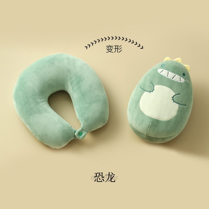 旅行随身伴侣U型枕可变身创意设计午睡枕舒适柔软泡沫颗粒靠枕