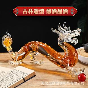 厂家龙腾四海泡酒瓶高硼硅酒瓶十二生肖泡酒动物造型空酒瓶