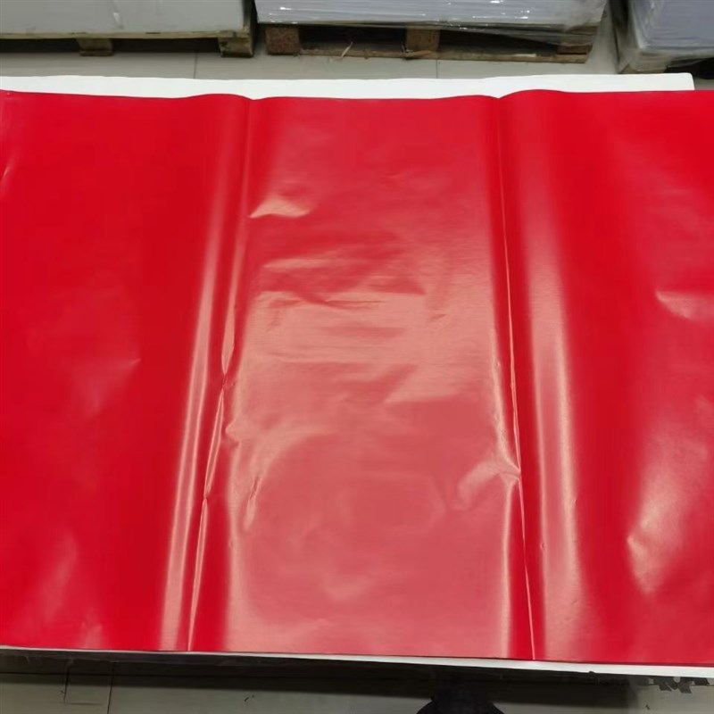 全开大张双面红蜡光纸亮面油光纸剪纸刻纸刻画纸窗花双面红铜版纸