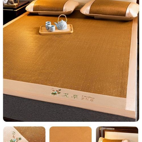 新款艾草凉席夏天单人学生宿舍夏季冰丝天然藤席炕席草席冬夏两用