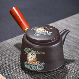 新款 家用户外懒人泡茶壶茶杯创意组合 特色紫砂便携式 旅行茶具套装