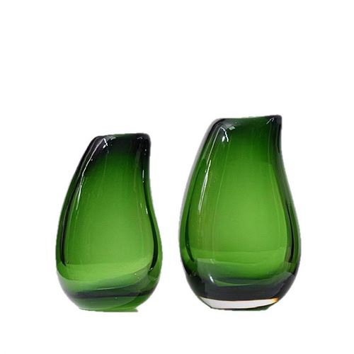 创意琉璃花瓶客厅餐桌高级感简约艺术轻奢绿色水培花器插花装饰