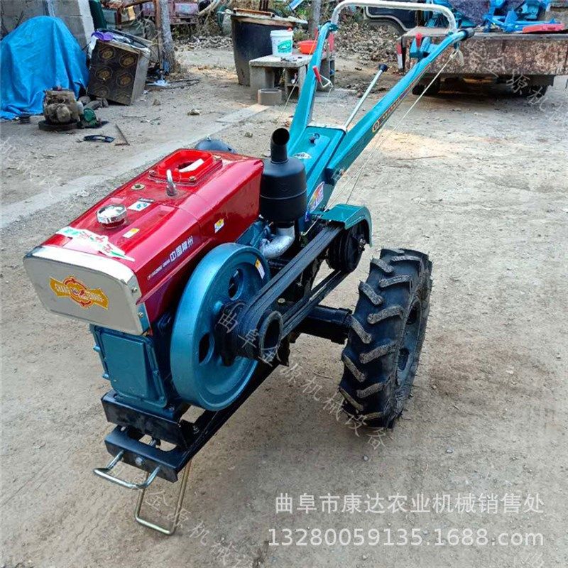 电启动小型拖拉机 15马力柴油带旋耕机 农田翻土开沟机