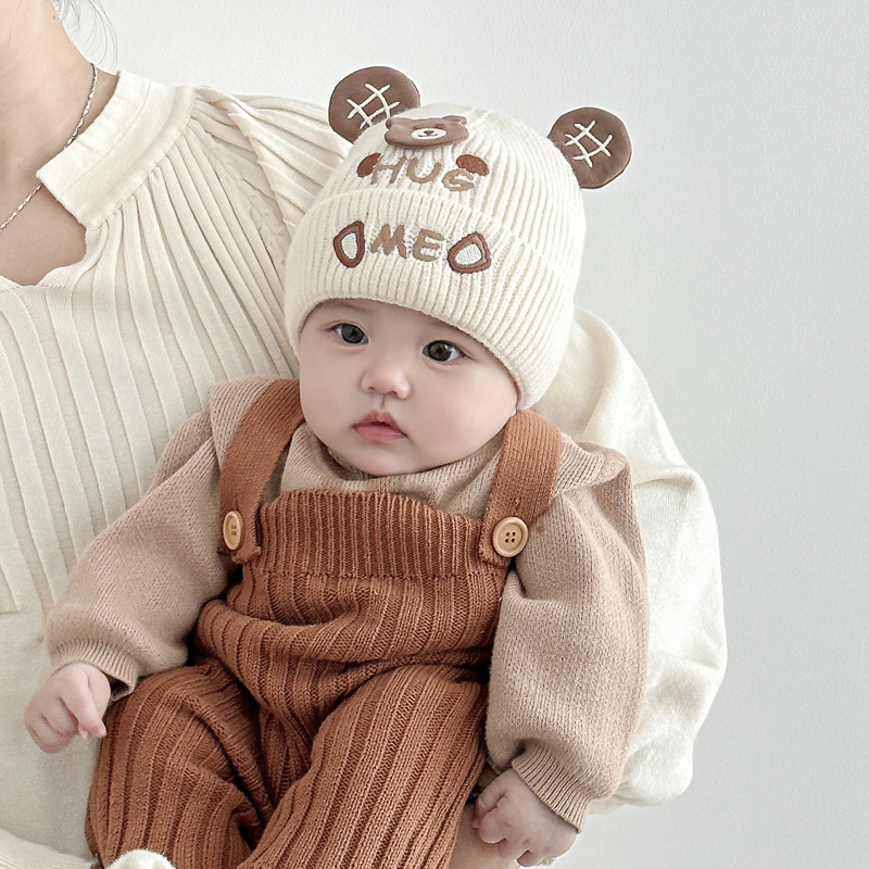贝娜茜婴儿帽子秋冬季可爱毛线帽