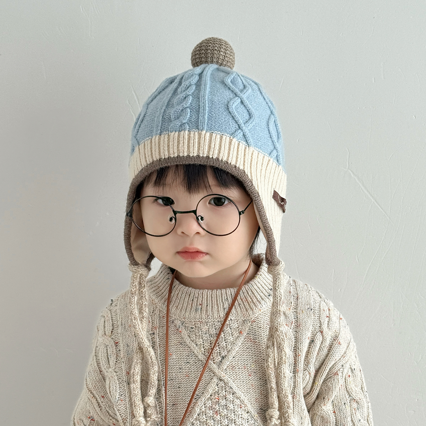 兔七宝毛线帽护耳帽韩版简约百搭