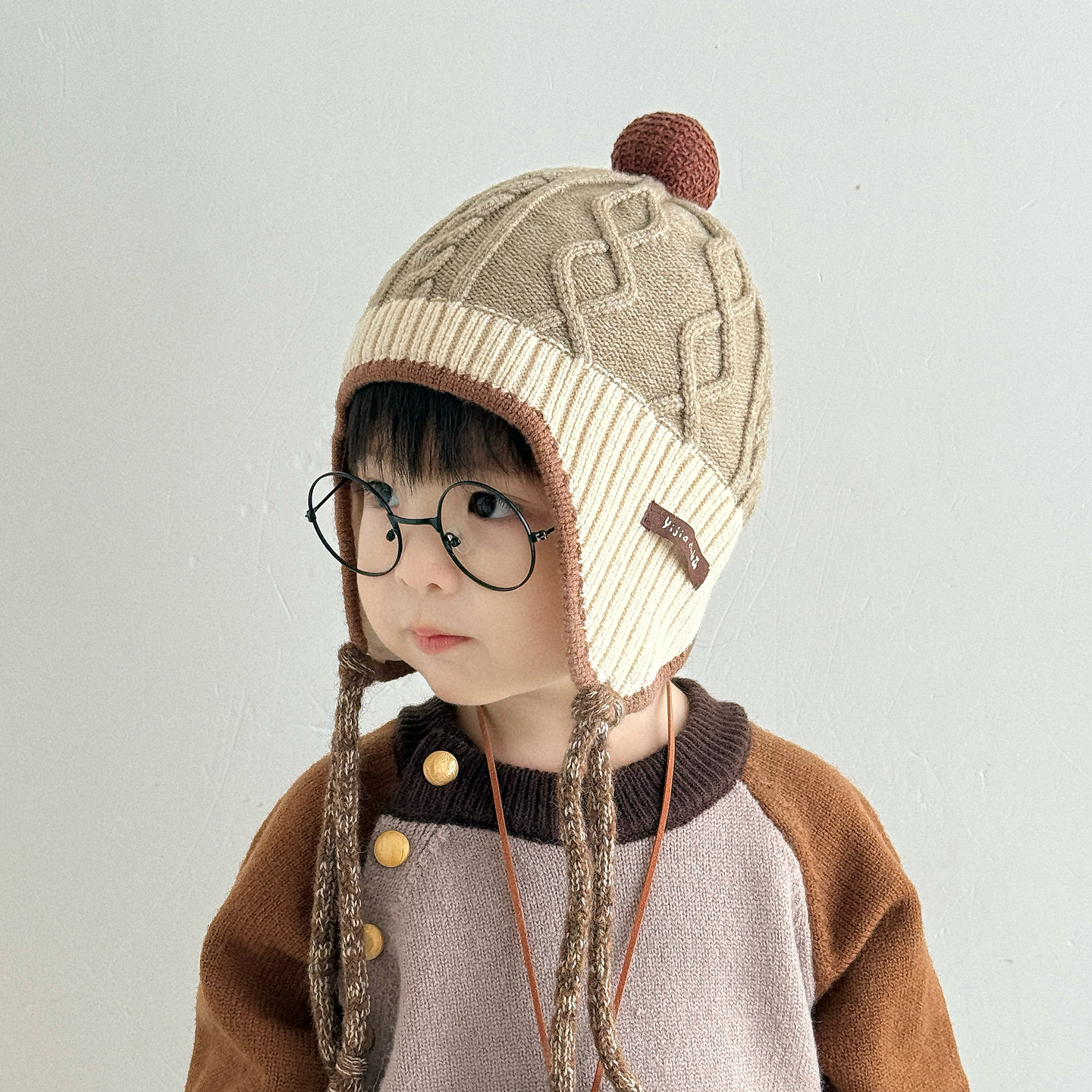 兔七宝毛线帽护耳帽简约韩版百搭