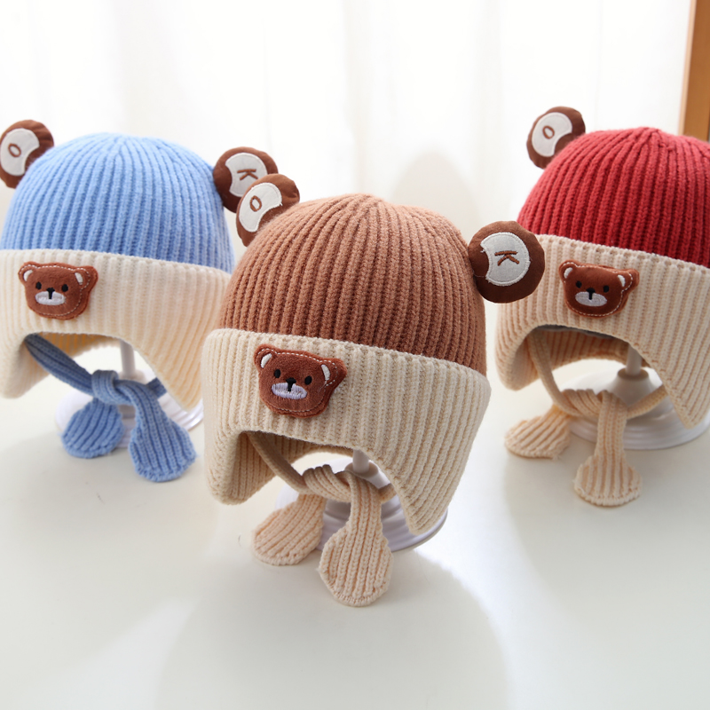 兔七宝婴儿帽子秋冬季可爱护耳帽