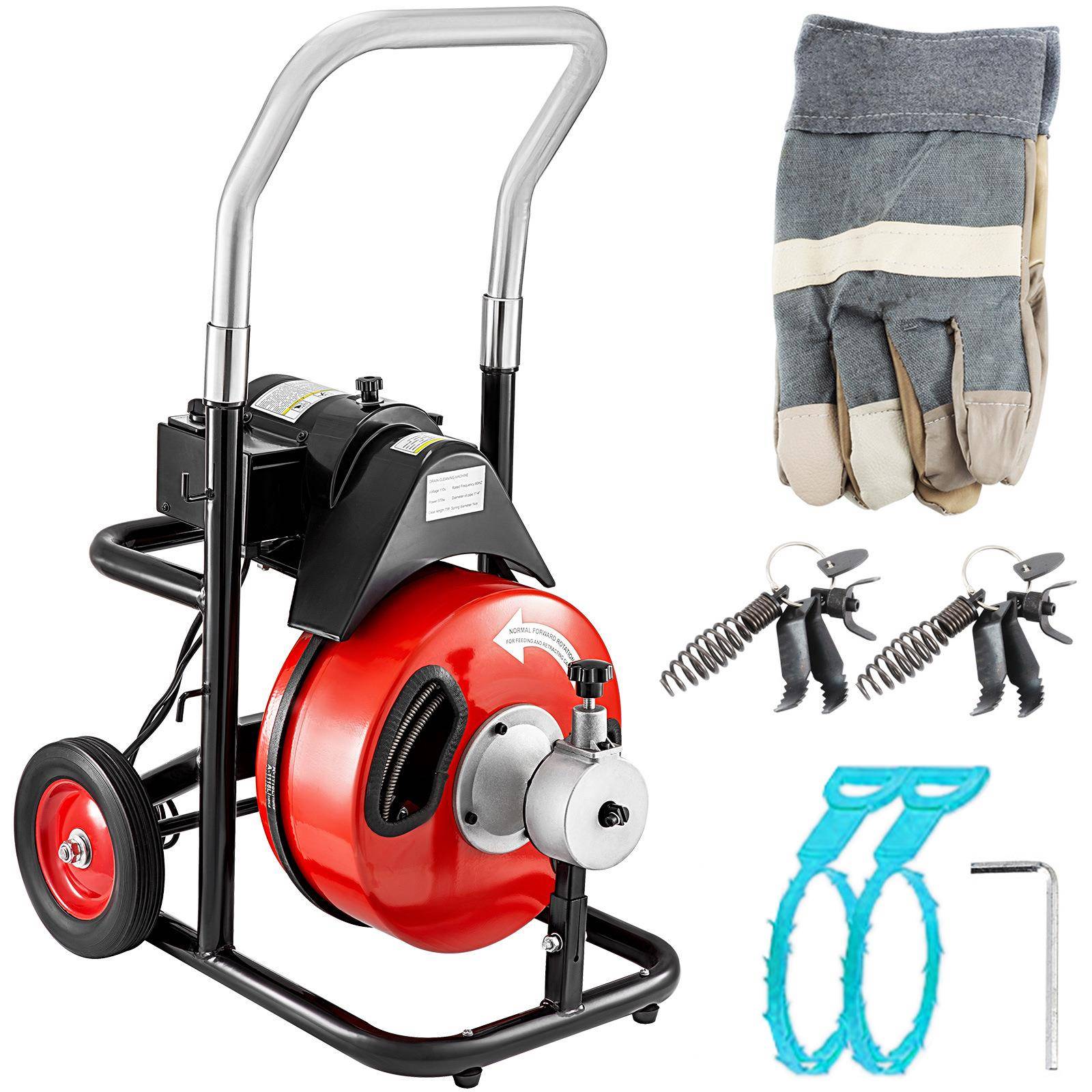 75FT管道疏通机电动下水道清洁排水管道疏通设备370W多用途疏通器