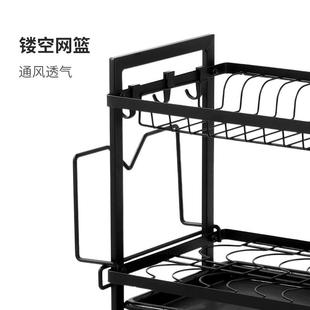 双层厨房置物架沥水碗架家用碗柜放碗盘碗筷碗碟台面整理收纳架