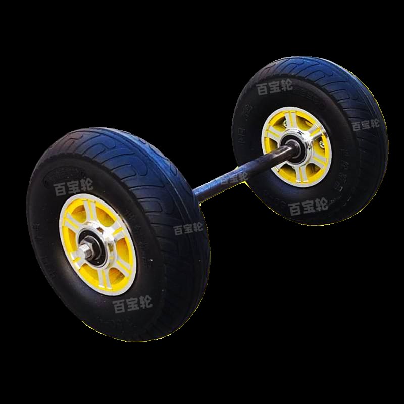 10寸加厚2e5cm铝合金实心轮350-4橡胶轮载重王实心轮车轱辘拖车轮