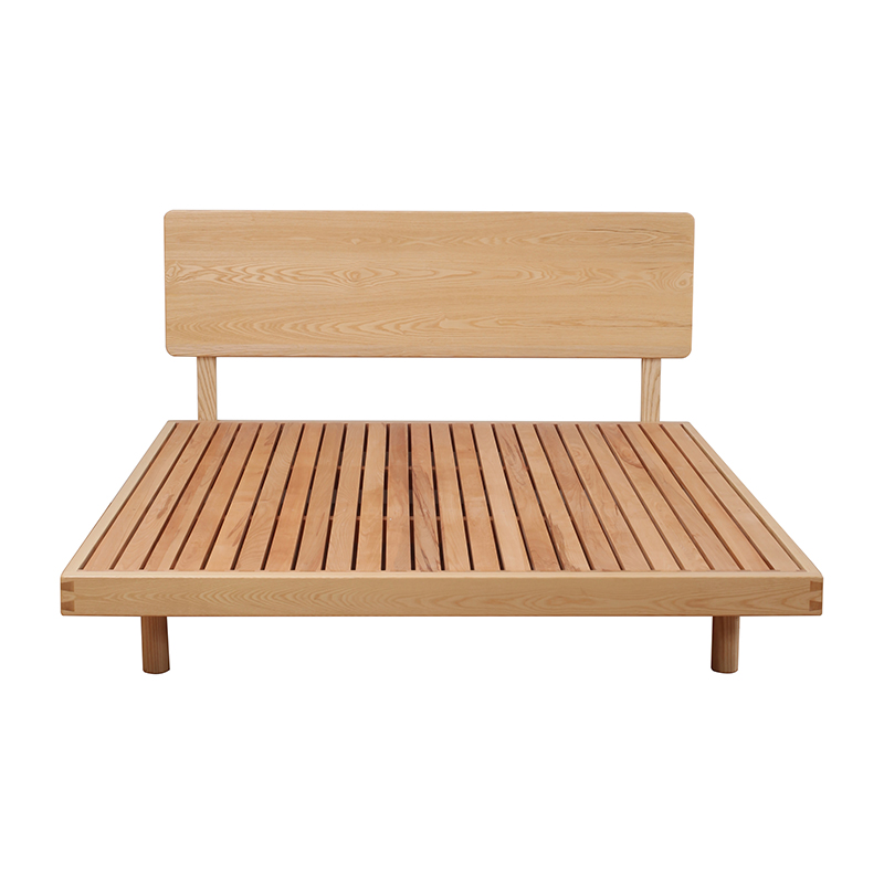 安可床榫卯结构双人全实木床北欧齐边极简小户型榉木白蜡木樱桃木