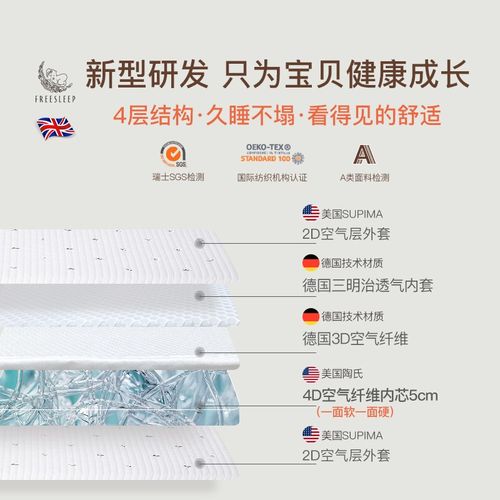 拼接床床垫婴儿床4d空气纤维无甲醛加宽平接床舒适宝宝定制秋冬硬