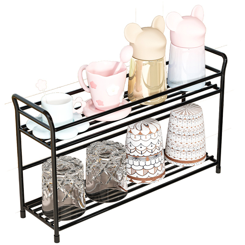 桌面双层杯子架子收纳水杯茶具置物架咖啡杯杯架置物架沥水放置架