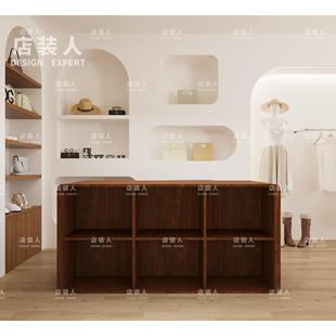 简约服装店展示柜中岛台流水台实木中岛柜展示台高端定制展示货架