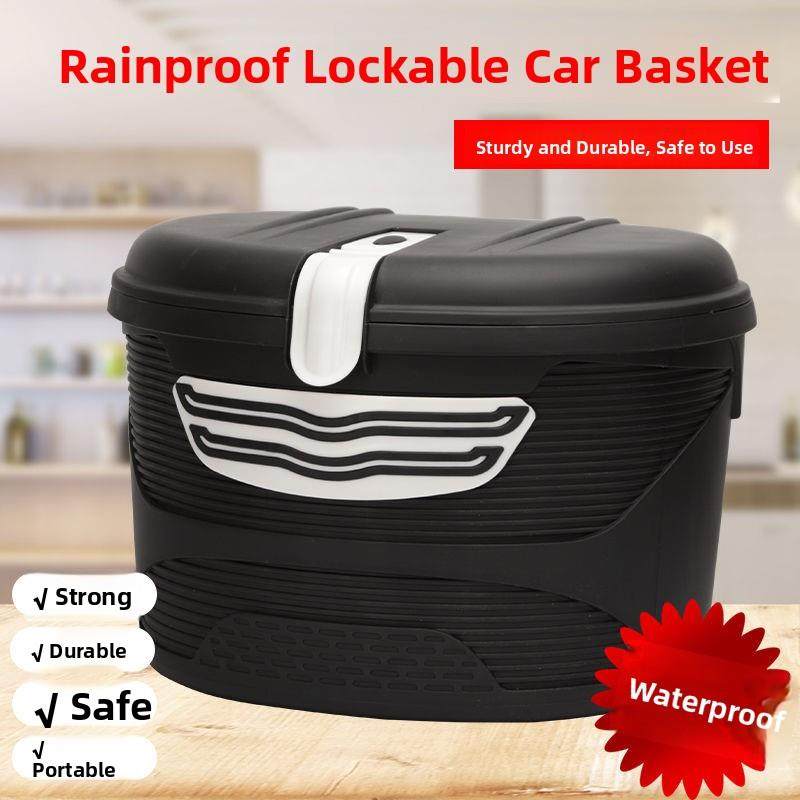 电动汽车自行车前篮电瓶车防盗篮大容量头盔储菜篮储菜篮