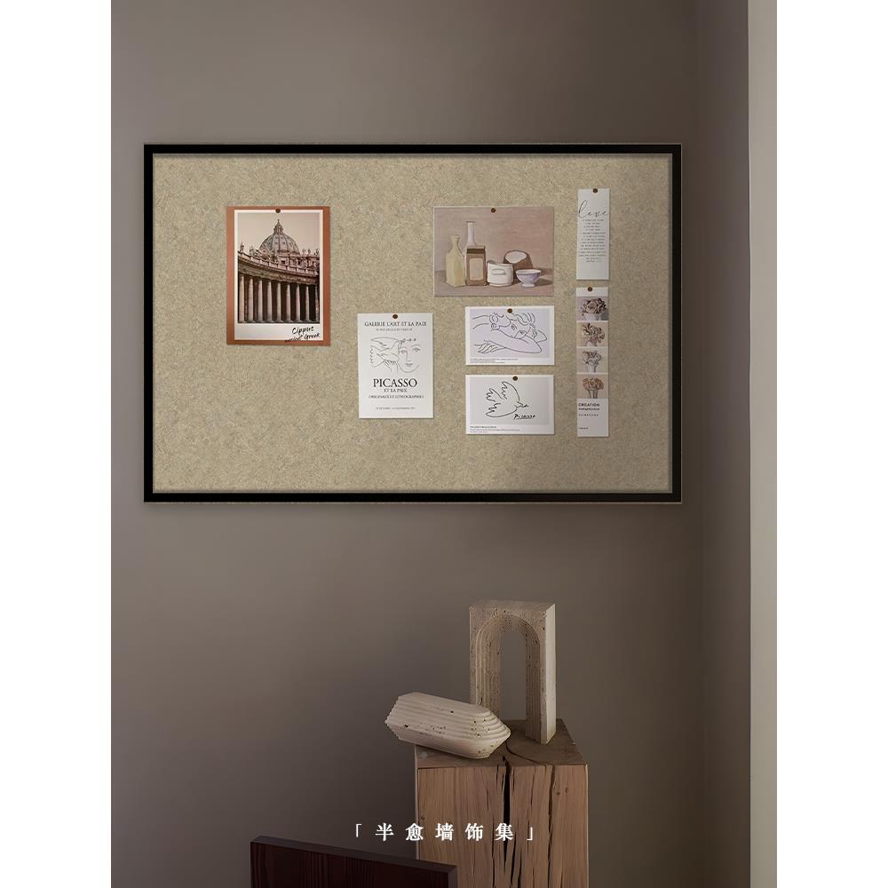 愈 毡板展半示板背景墙F10 枯逢板留言板墙面毛软板木照片墙客厅