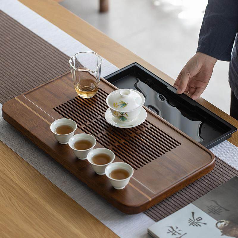 重竹实木茶盘家用茶具托盘沥水小型轻奢现代干泡台小茶台家用茶海,餐饮具,茶盘,淘宝优惠券,粉丝福利购,淘宝优惠卷