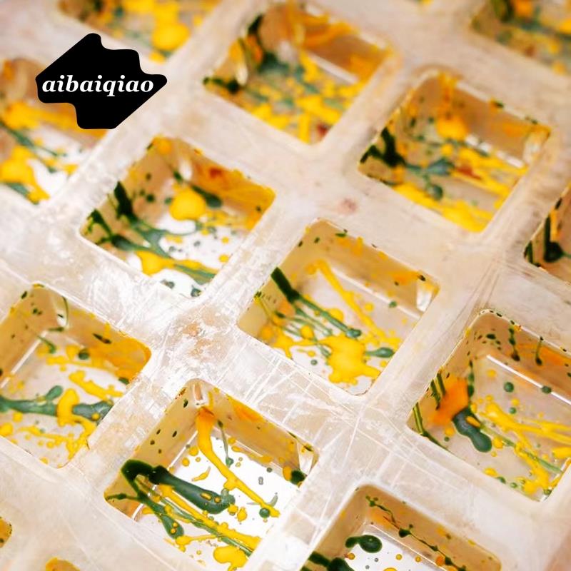 爱百 P方C材质 2XBY4连正形巧力模具 方块巧巧克力夹心模糖果模克